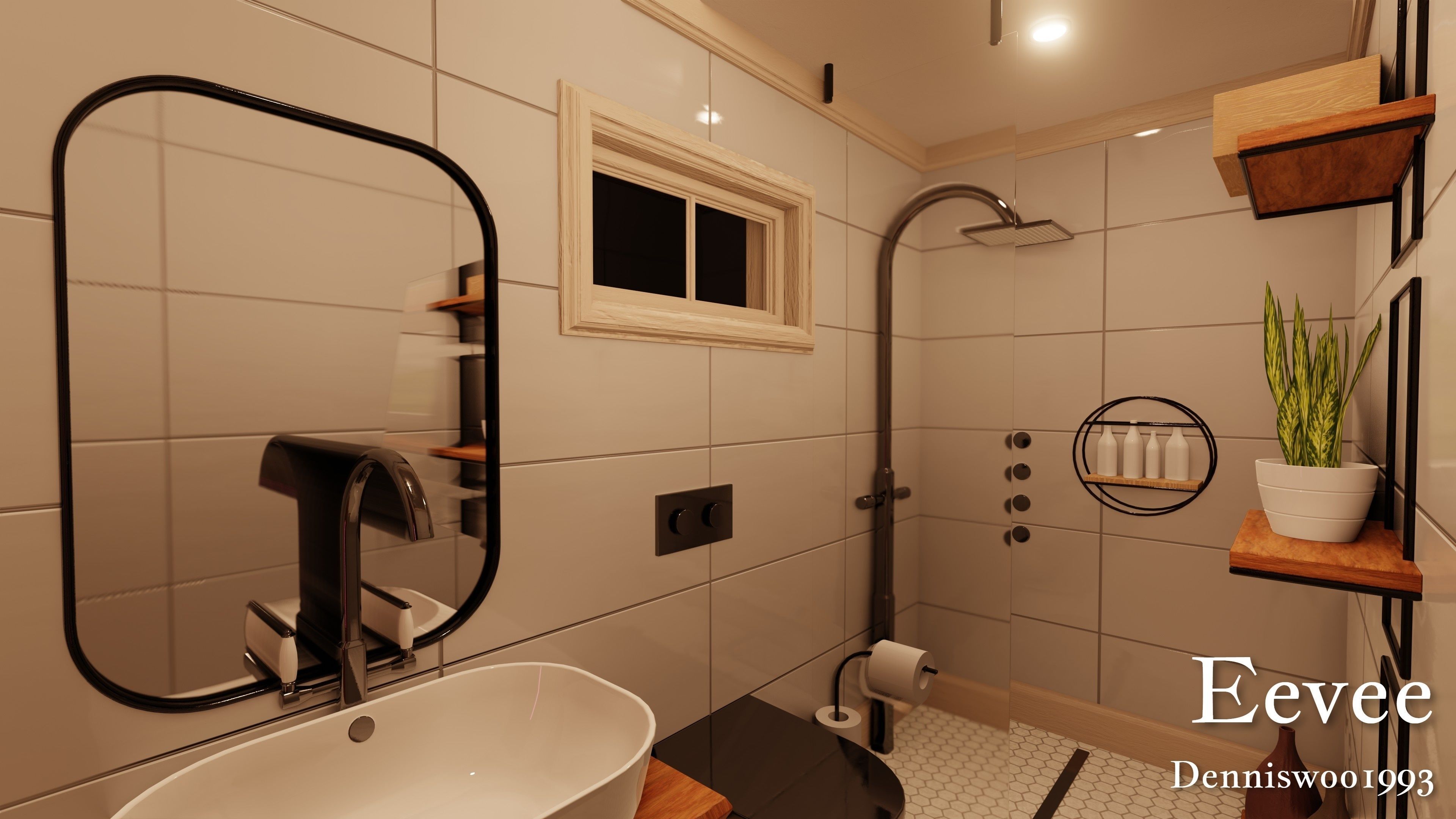 Modular Classic Style American House 2 Low-poly 3D model_24