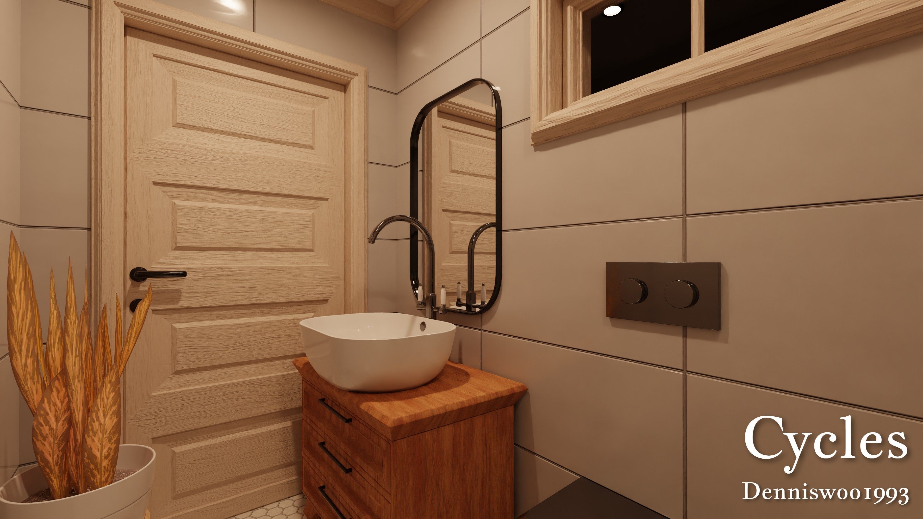 Modular Classic Style American House 2 Low-poly 3D model_13