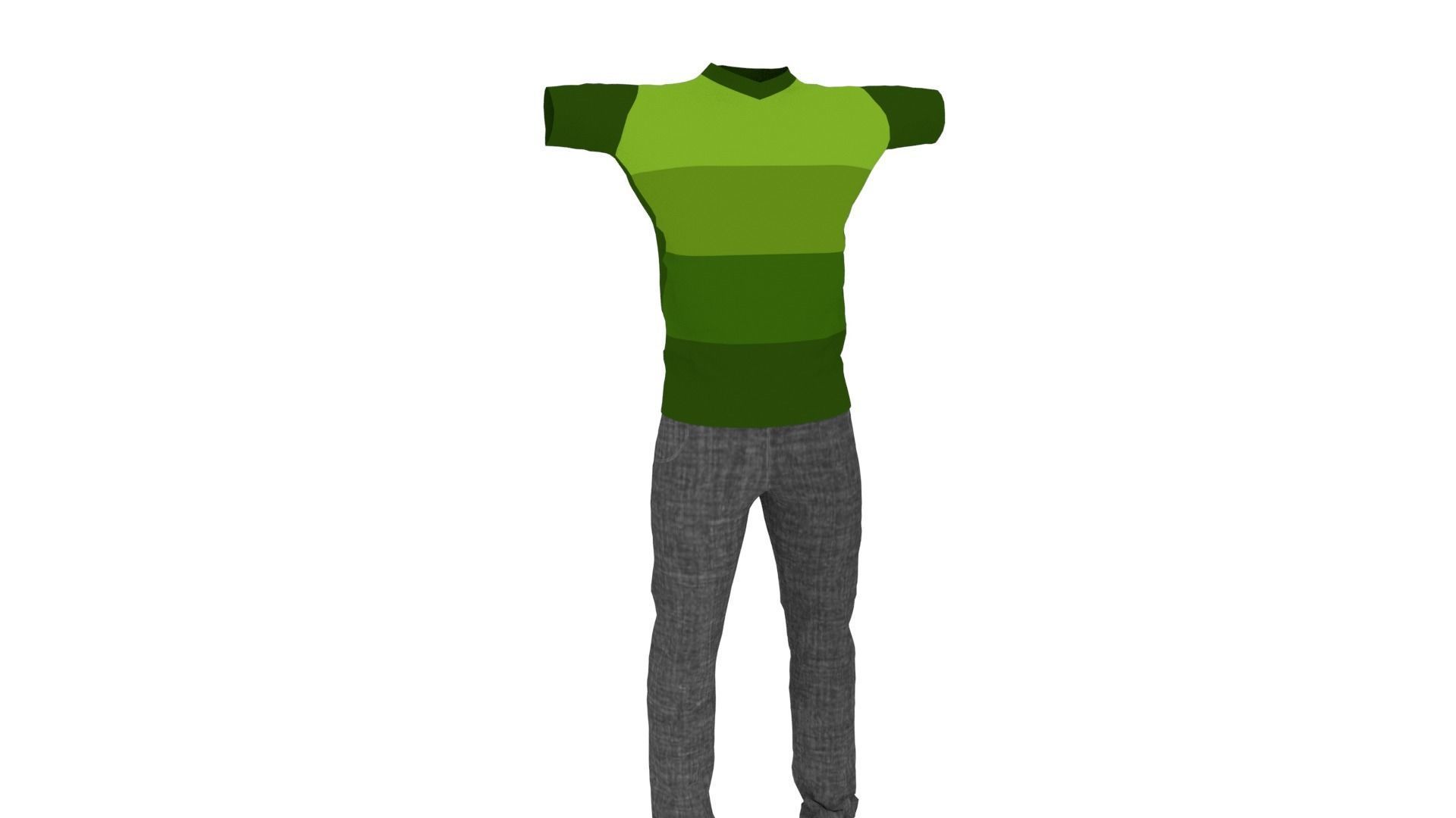 Man Clothing Low-poly 3D model_1