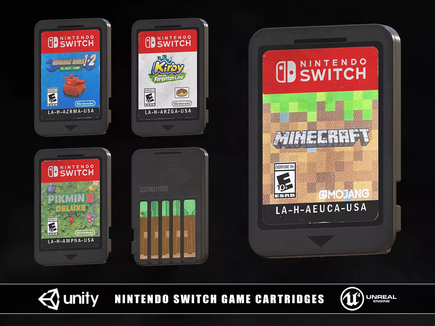 Nintendo Switch Game Cartridges Low-poly 3D model_0