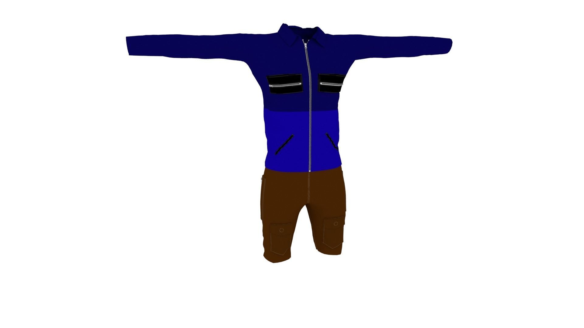 Man Clothing Low-poly 3D model_1