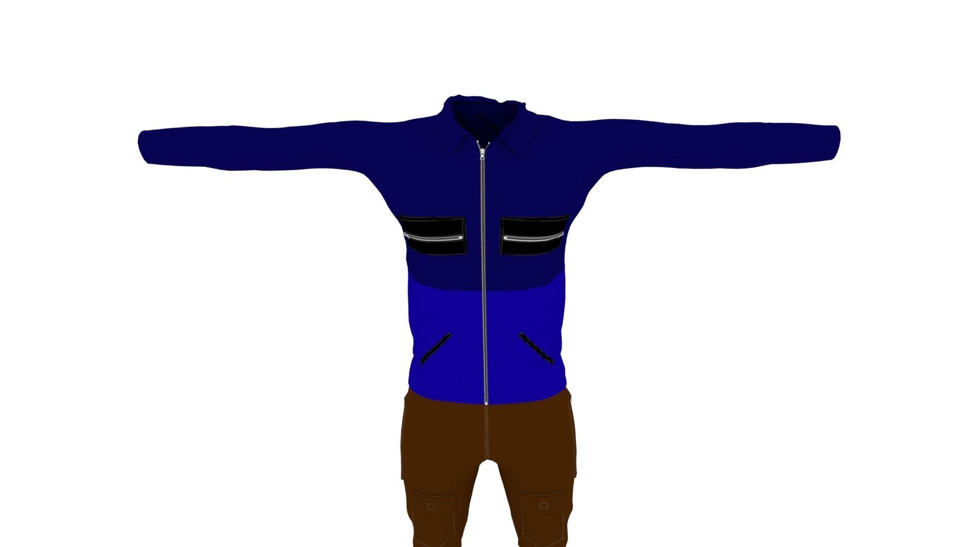 Man Clothing Low-poly 3D model_5