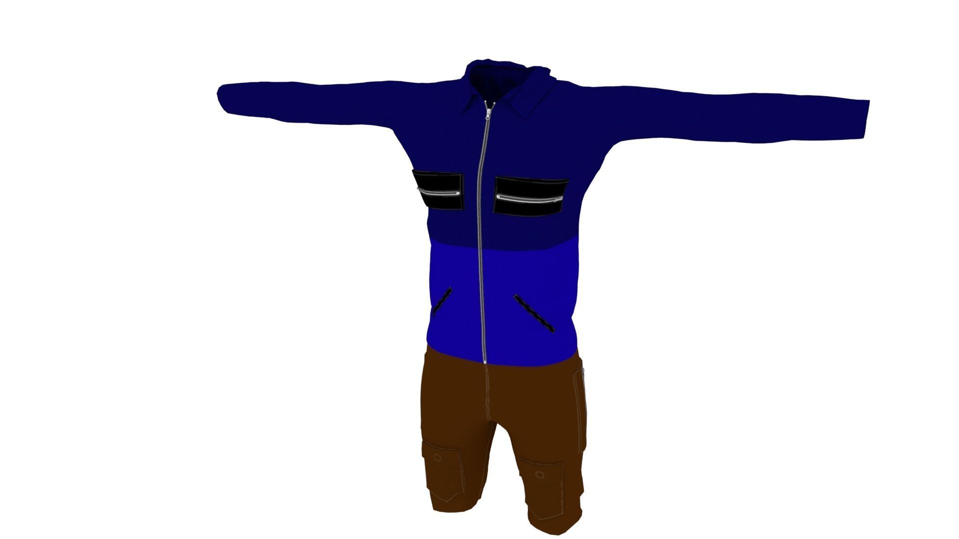 Man Clothing Low-poly 3D model_2