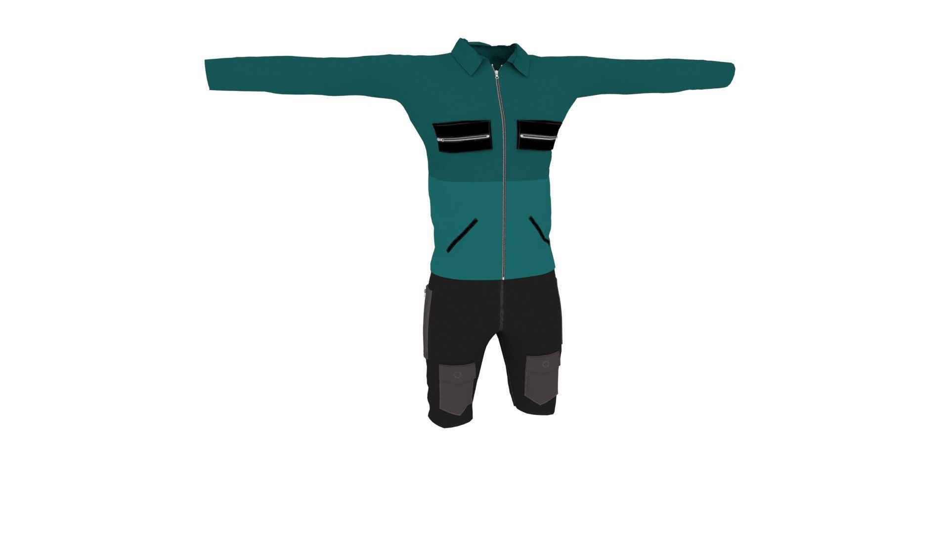 Man Clothing Low-poly 3D model_1