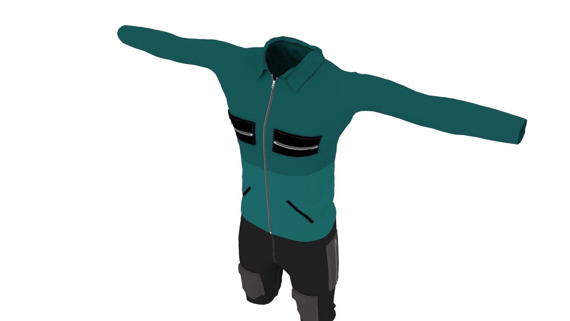 Man Clothing Low-poly 3D model_4