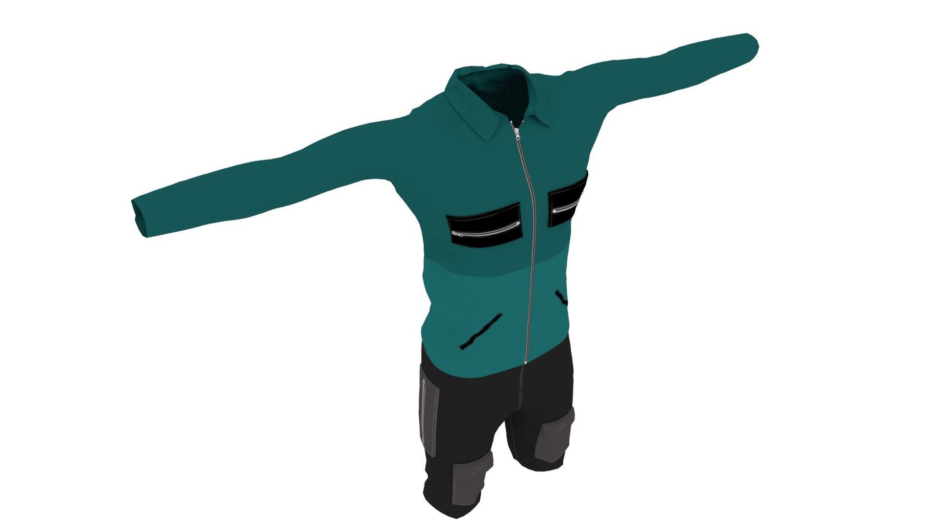 Man Clothing Low-poly 3D model_5