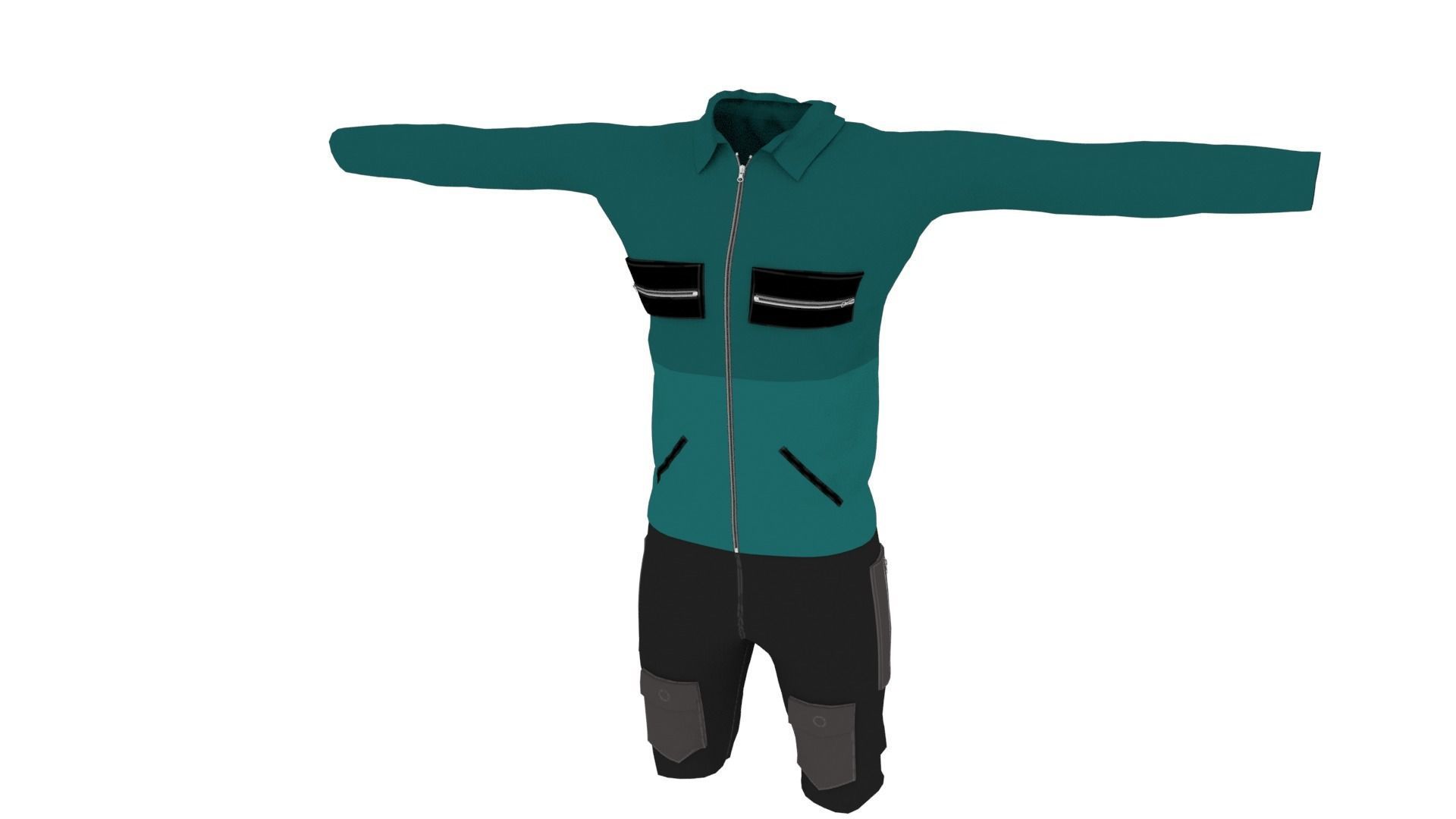 Man Clothing Low-poly 3D model_2