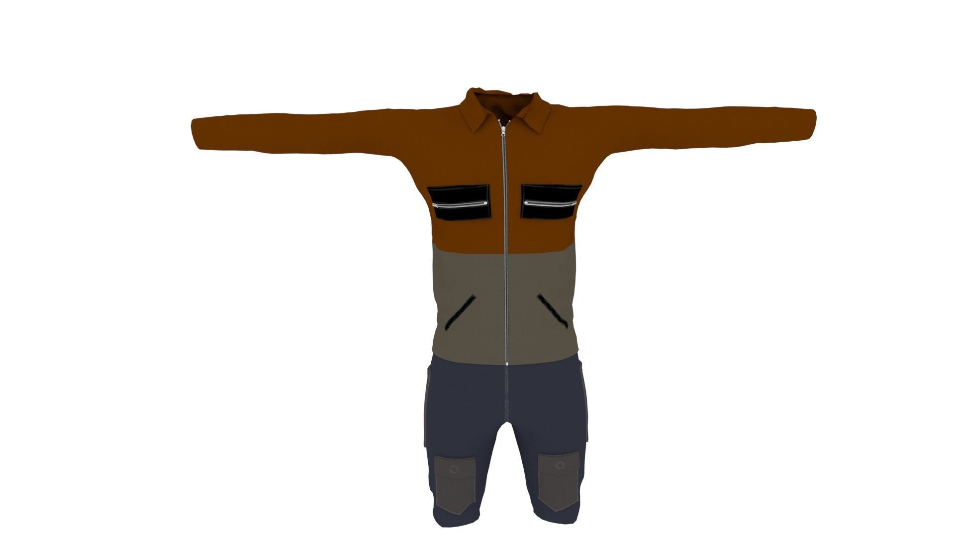 Man Clothing Low-poly 3D model_2