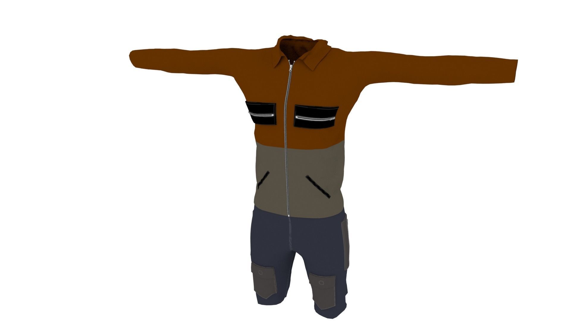 Man Clothing Low-poly 3D model_1