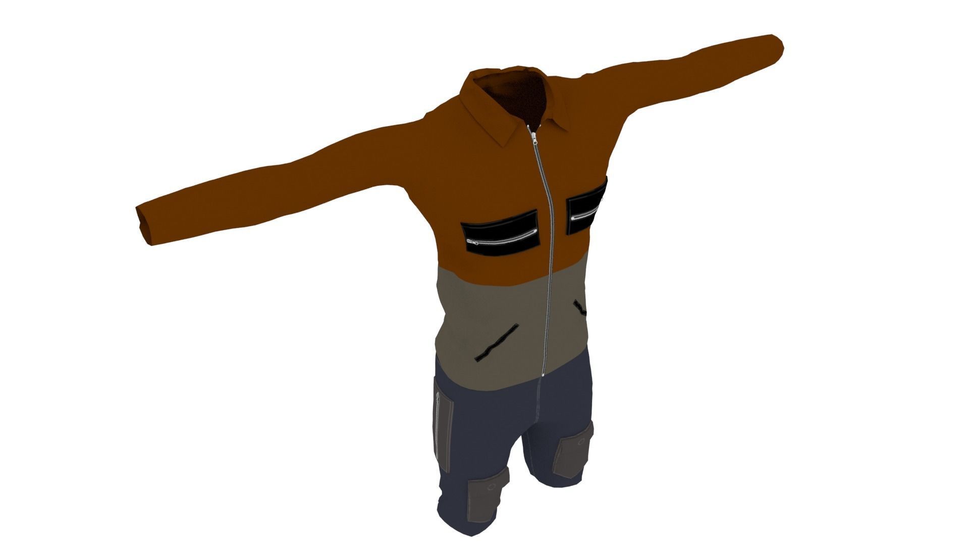 Man Clothing Low-poly 3D model_4