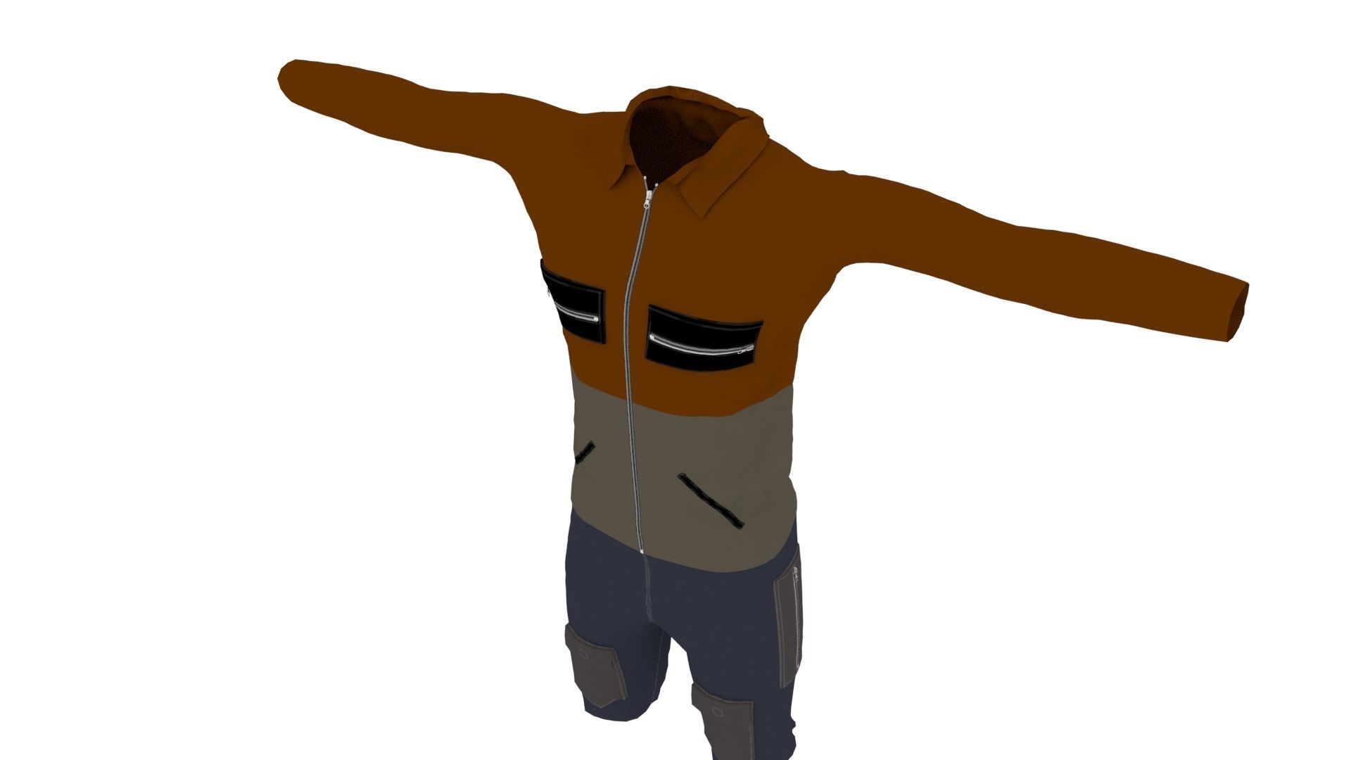 Man Clothing Low-poly 3D model_3