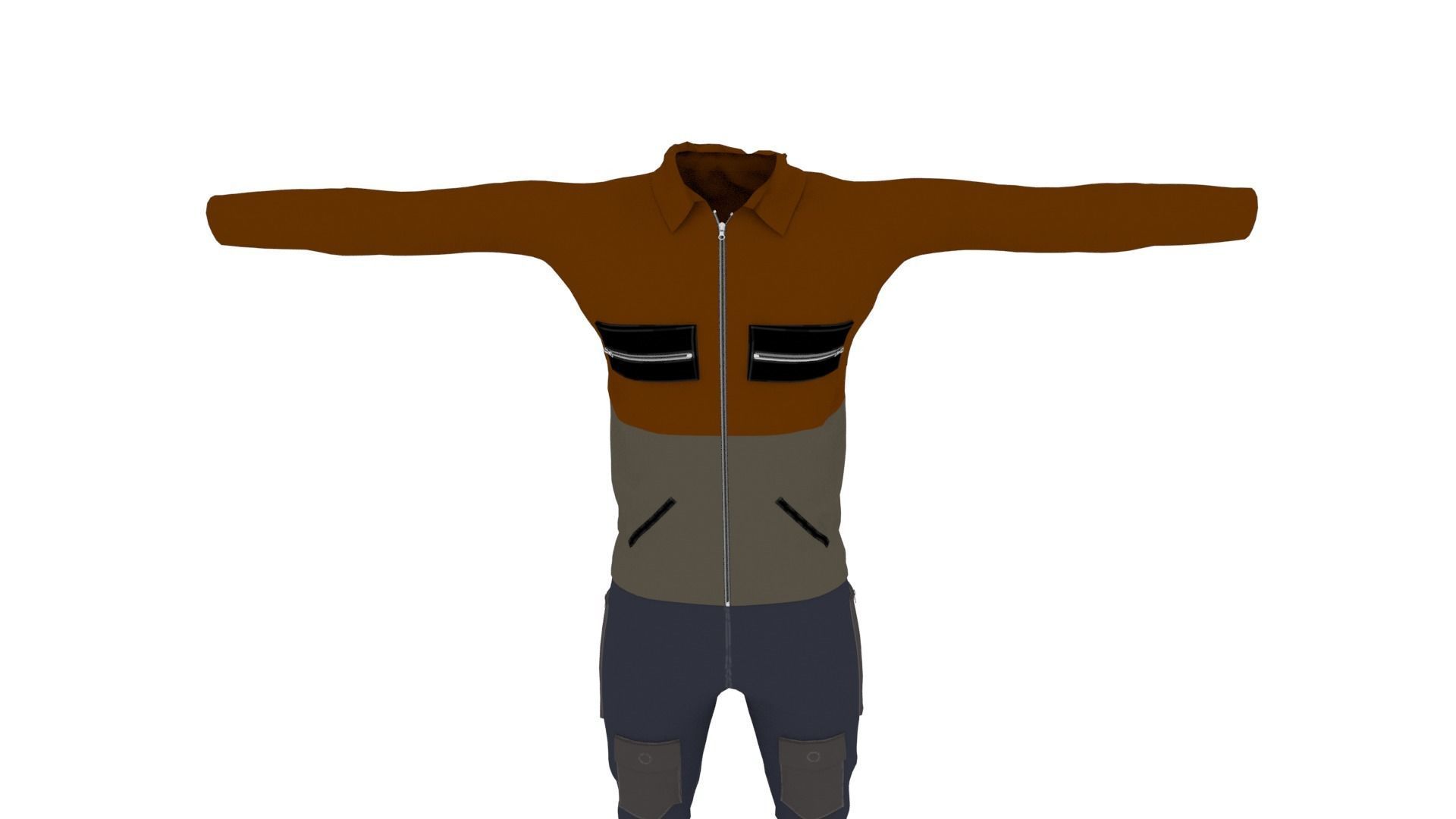 Man Clothing Low-poly 3D model_5