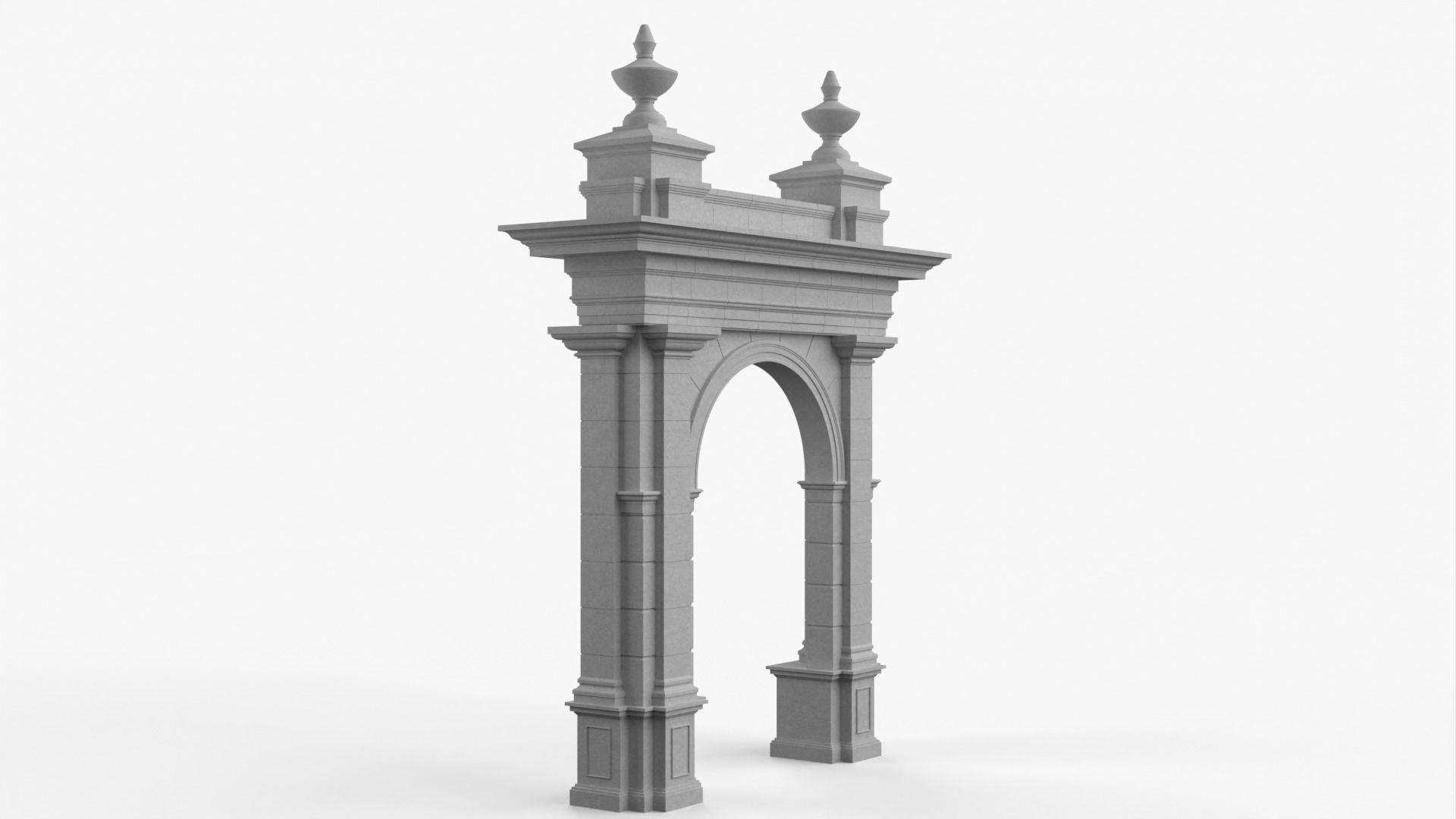 Textured Single Classic Arch 019 3D model_5