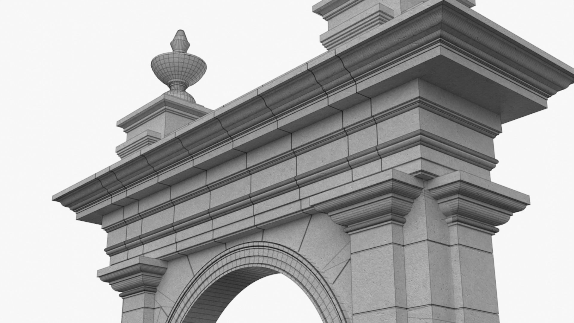 Textured Single Classic Arch 019 3D model_3