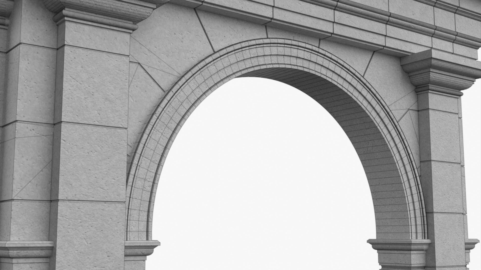 Textured Single Classic Arch 019 3D model_1