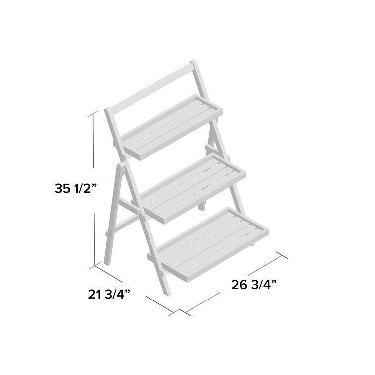 Fenimore Rectangle Multi-tiered Acacia Plant Stand 3D model_1