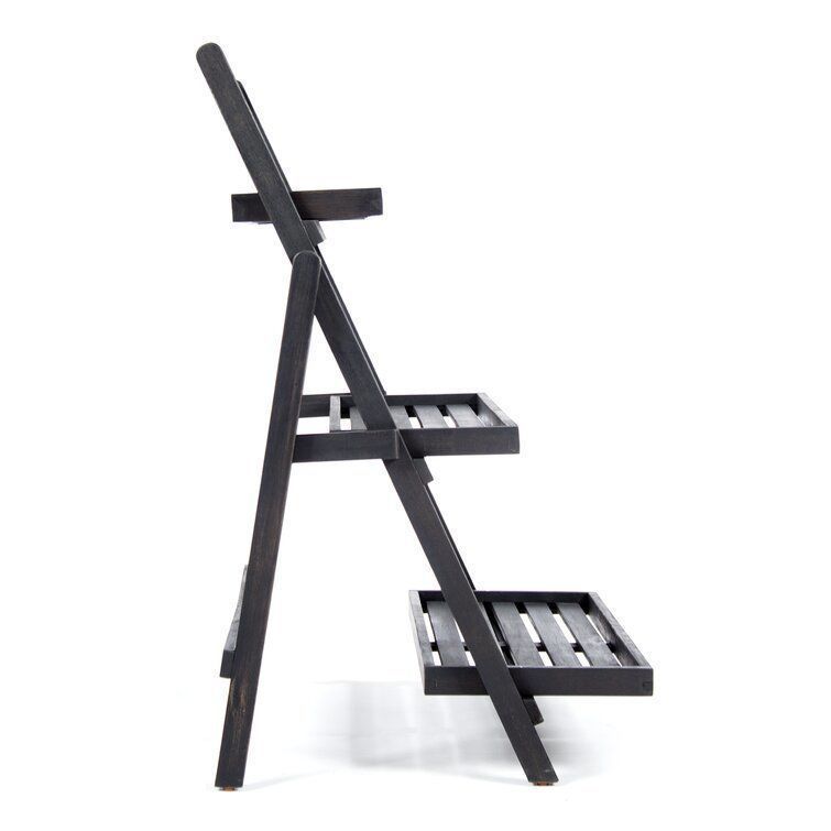 Fenimore Rectangle Multi-tiered Acacia Plant Stand 3D model_5