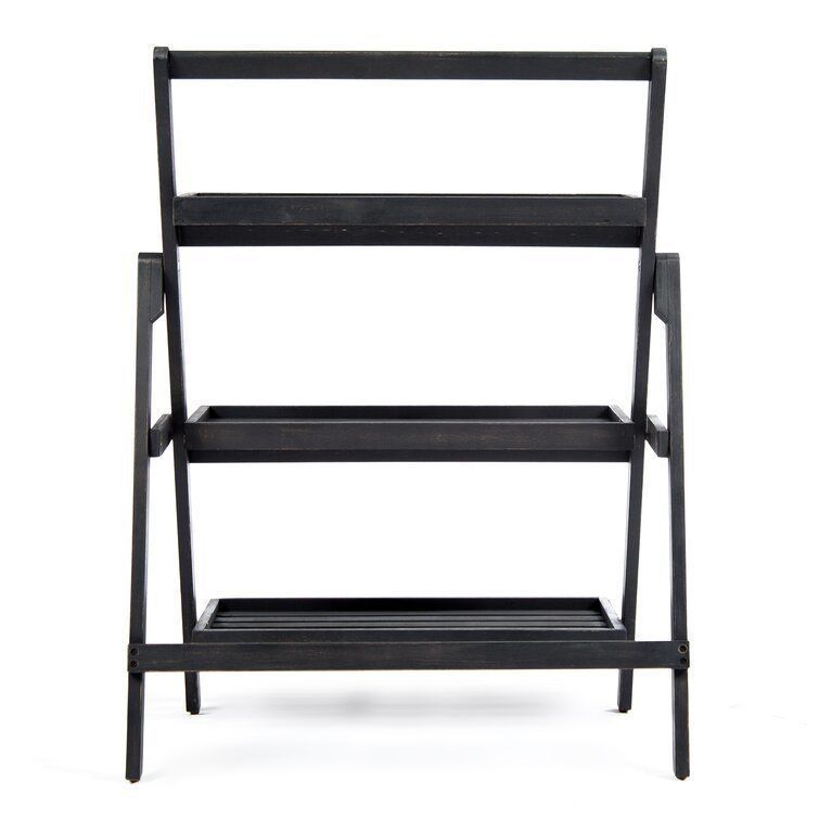 Fenimore Rectangle Multi-tiered Acacia Plant Stand 3D model_4