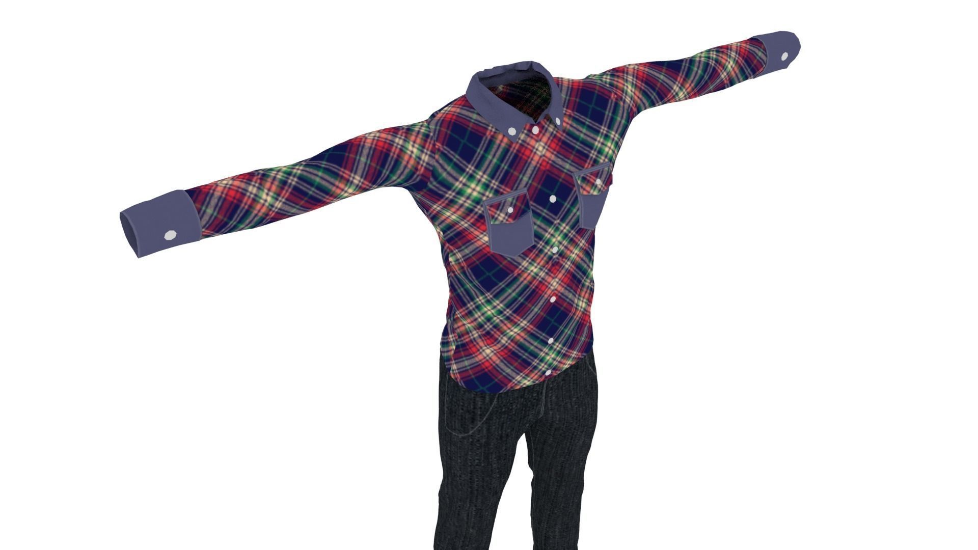 Clothing Low-poly 3D model_4