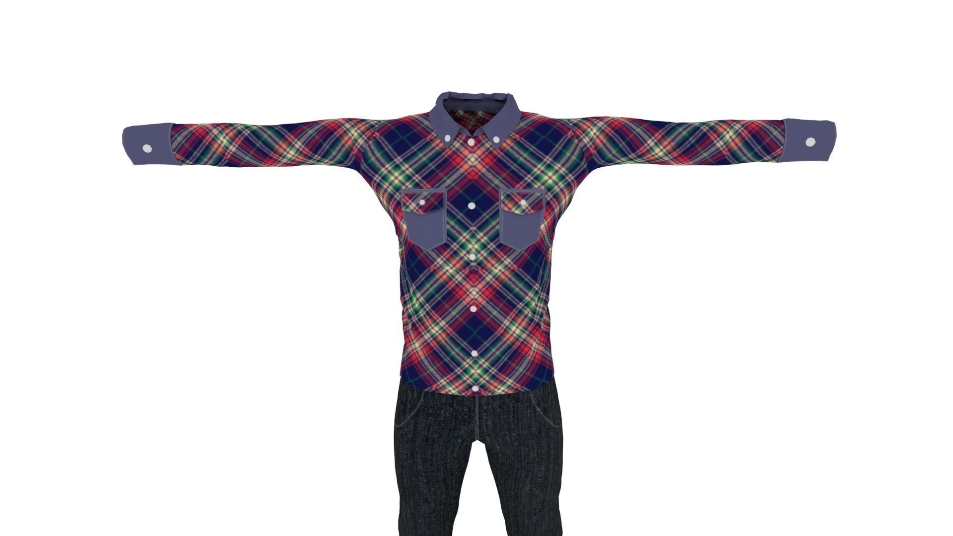 Clothing Low-poly 3D model_5