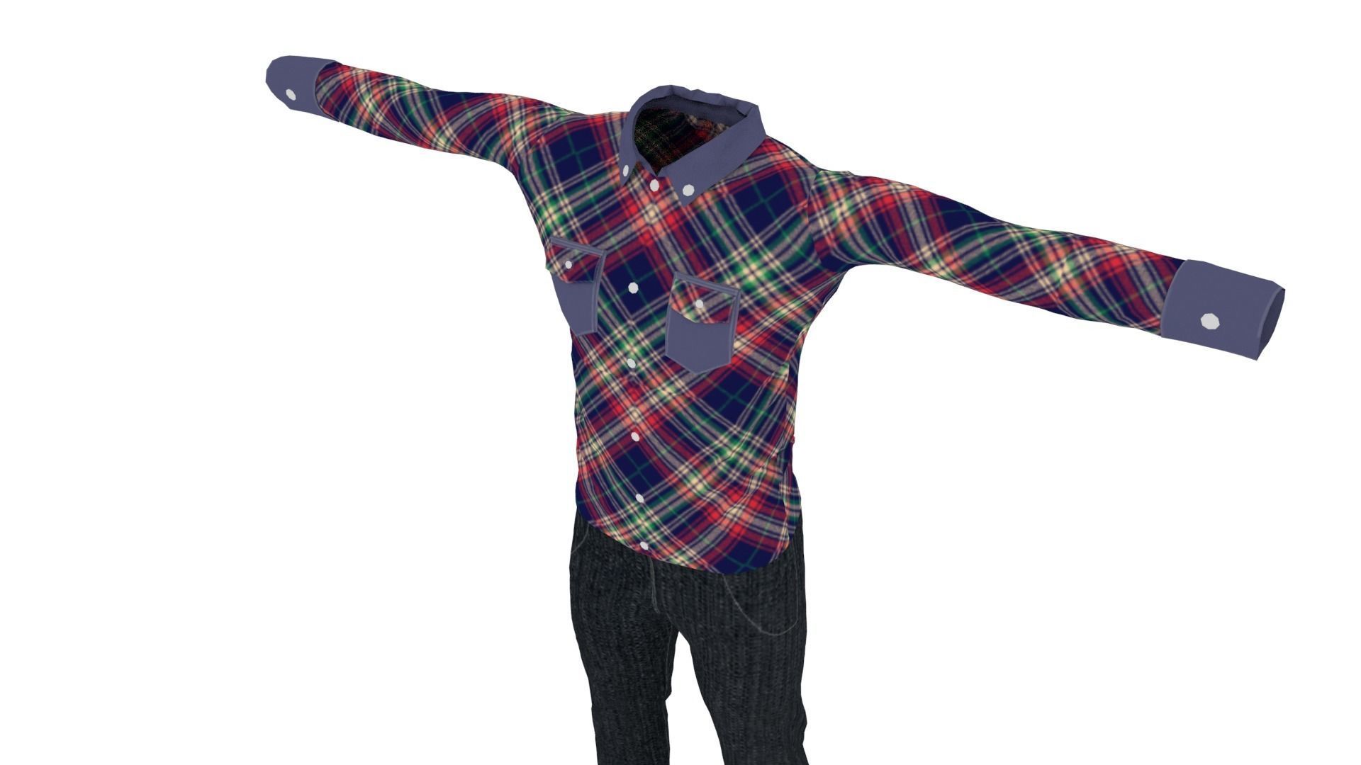 Clothing Low-poly 3D model_3