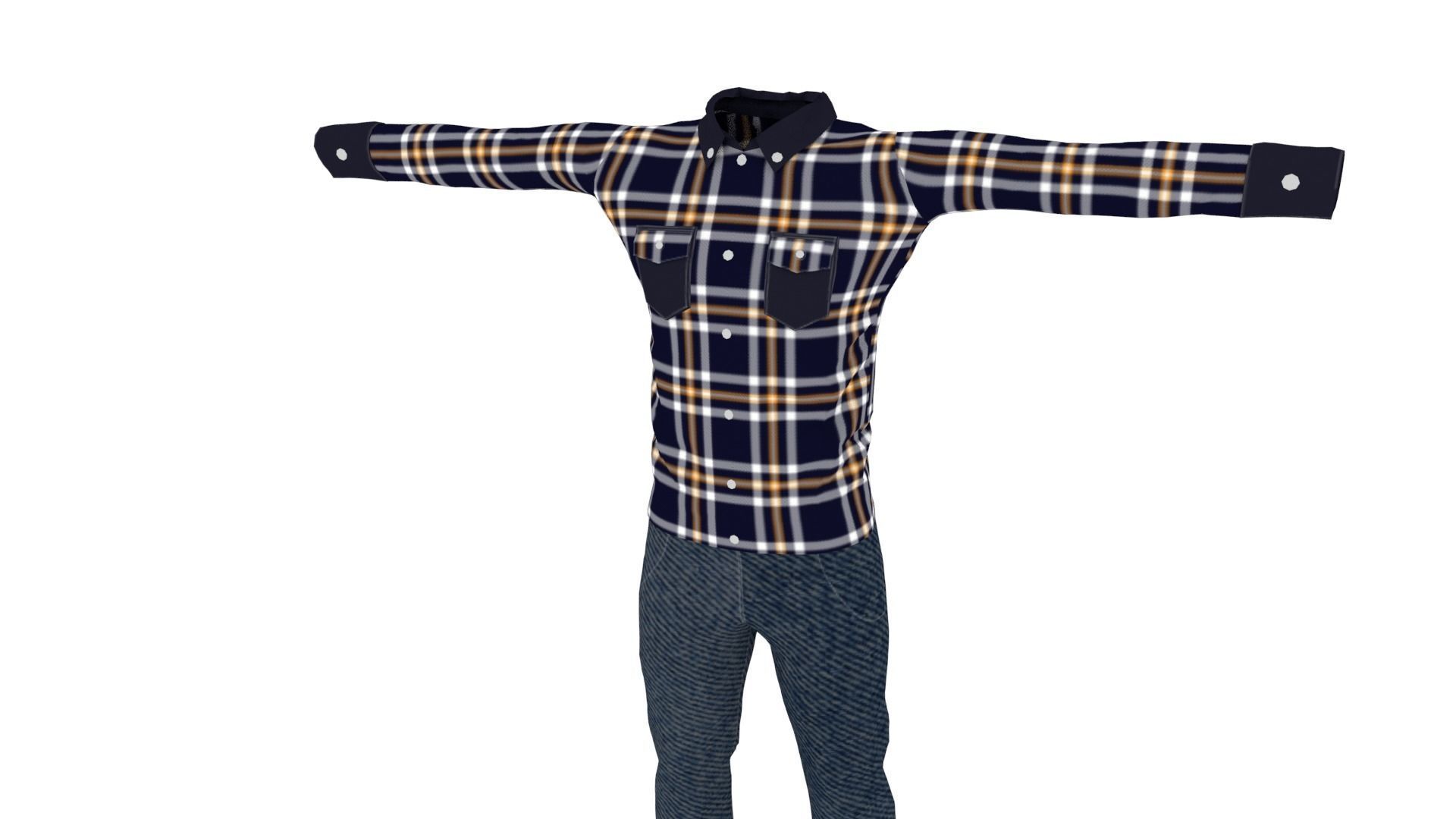 Outfit Low-poly 3D model_1