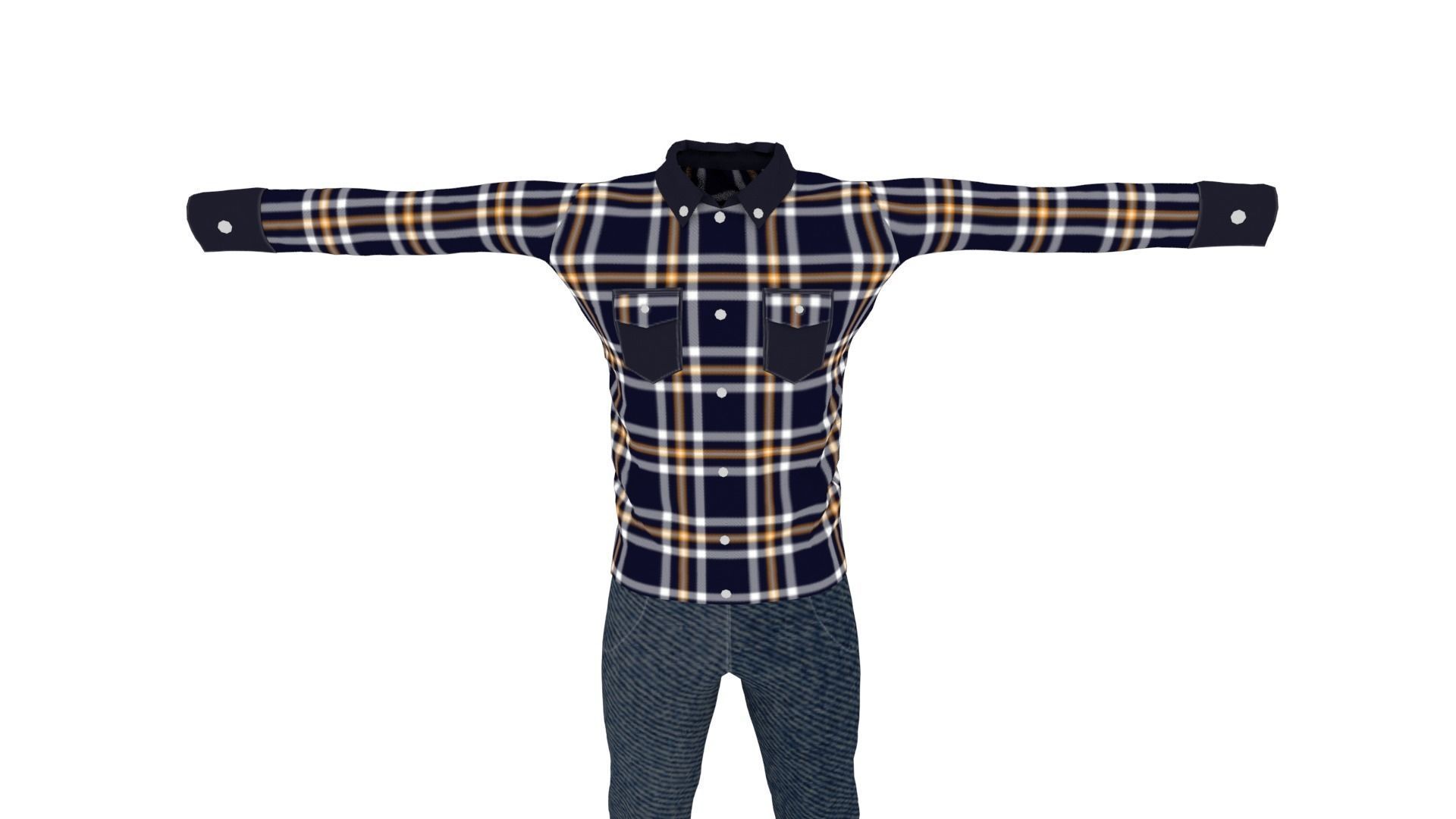 Outfit Low-poly 3D model_5