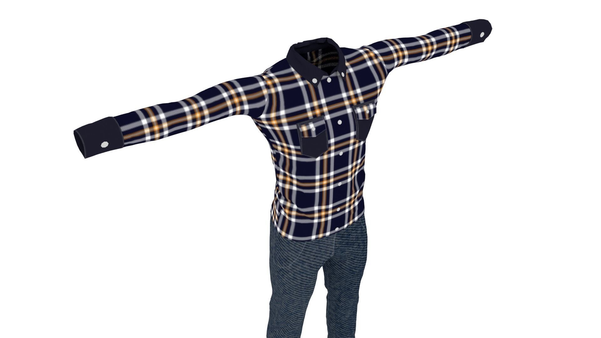 Outfit Low-poly 3D model_4