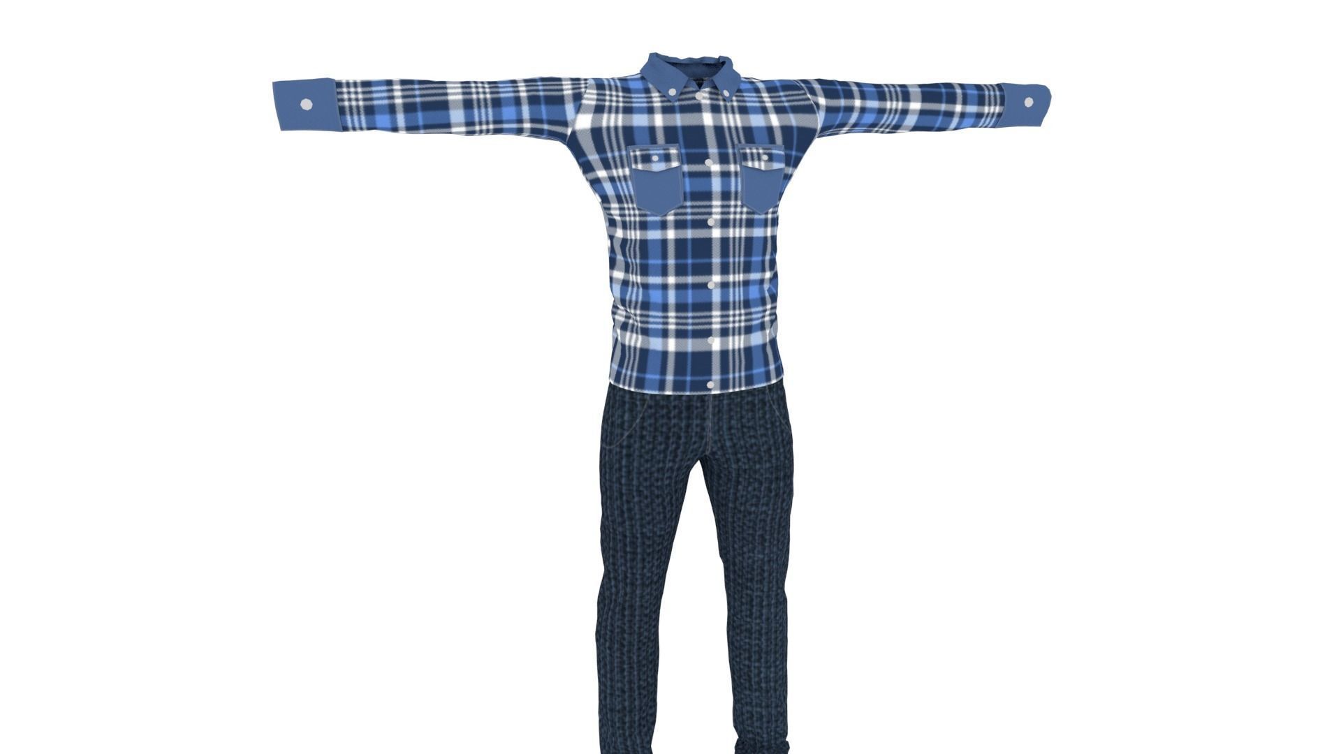 Outfit Low-poly 3D model_1