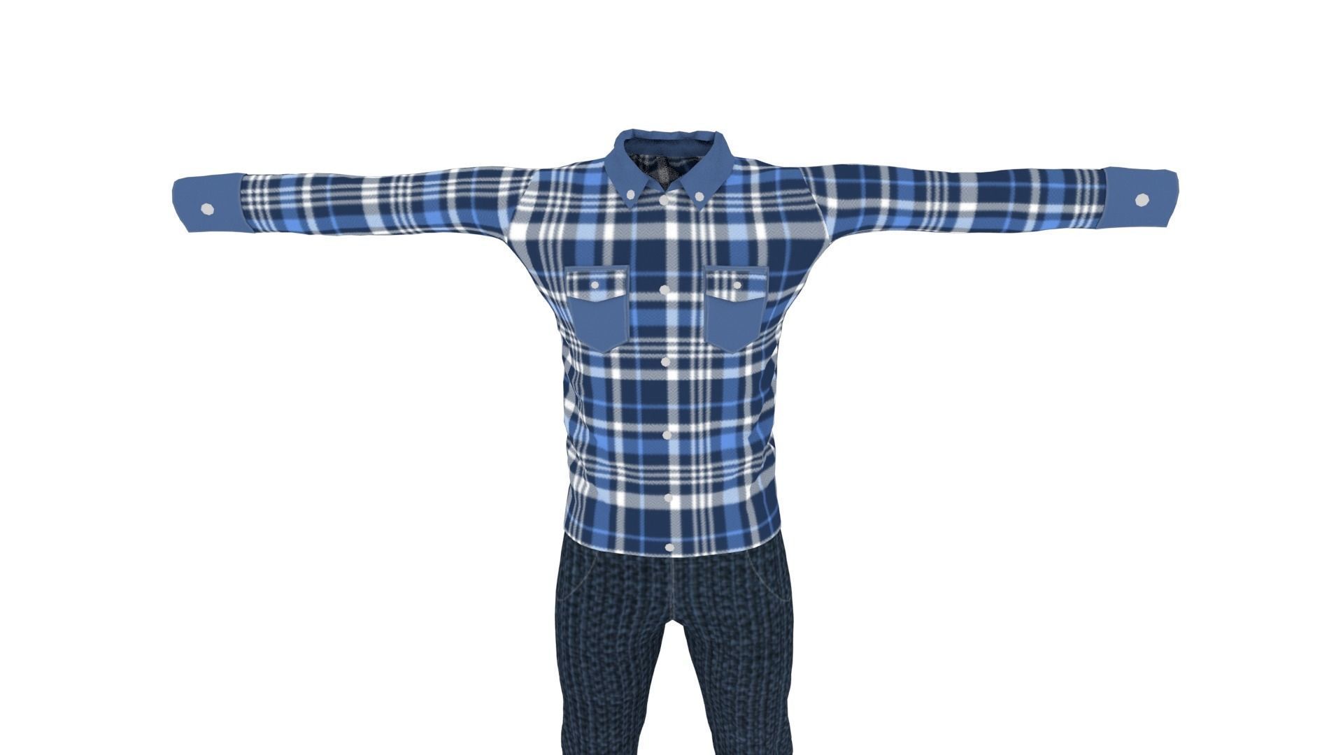 Outfit Low-poly 3D model_5