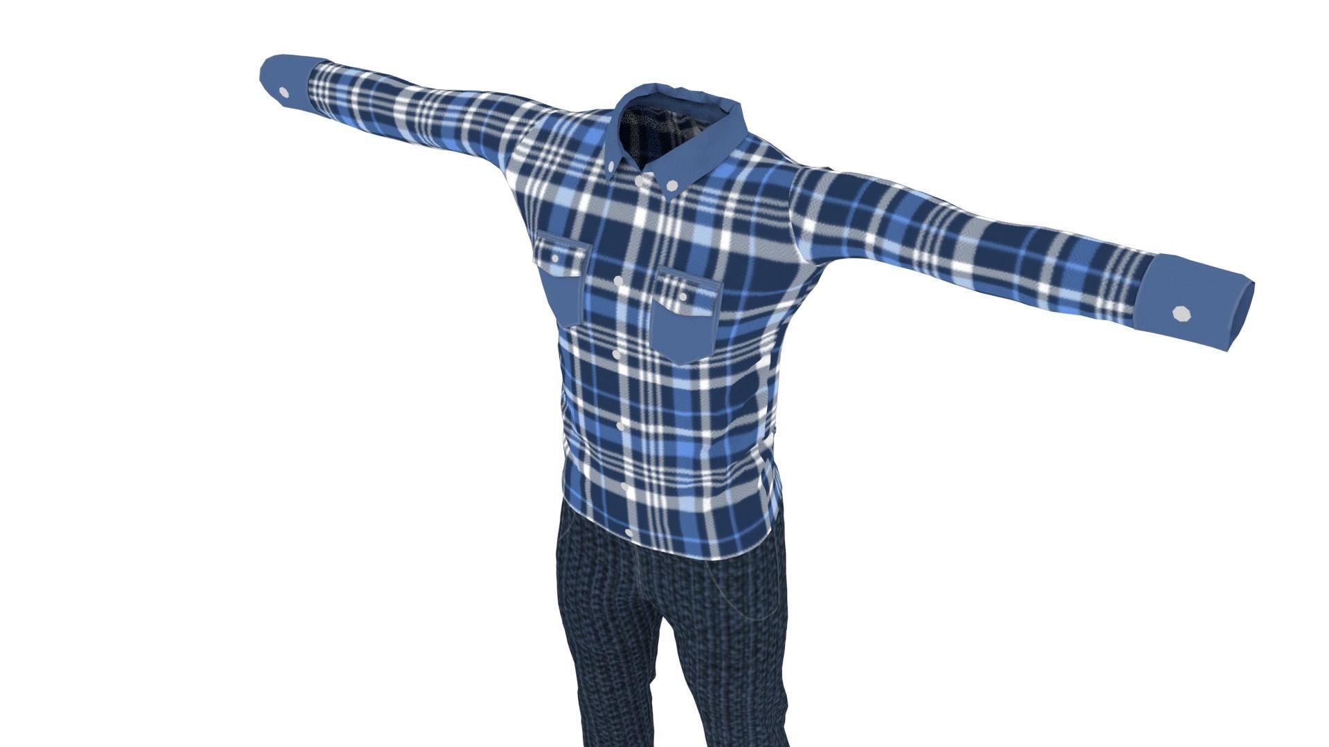 Outfit Low-poly 3D model_3