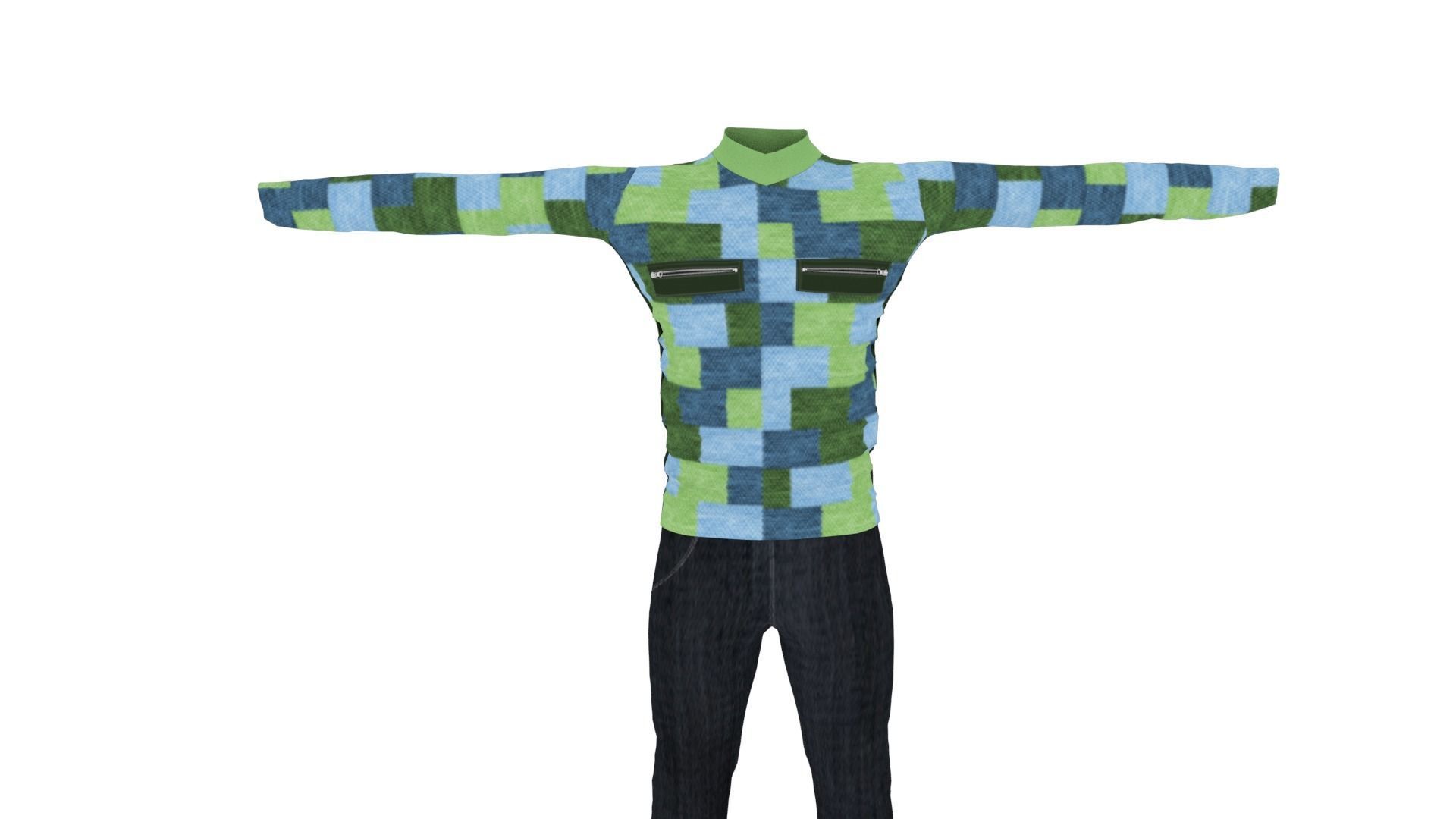 Outfit Low-poly 3D model_2