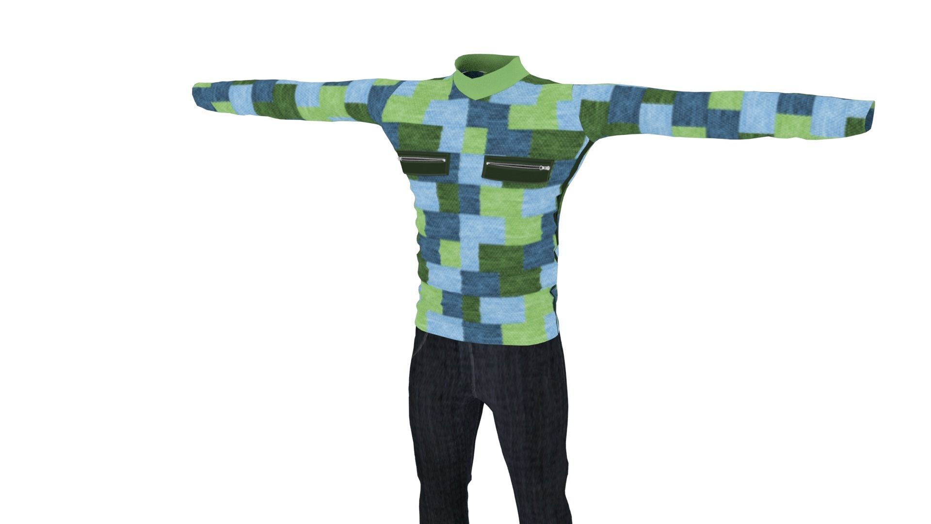 Outfit Low-poly 3D model_1