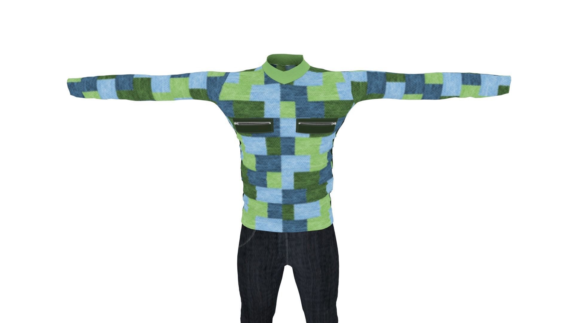 Outfit Low-poly 3D model_5