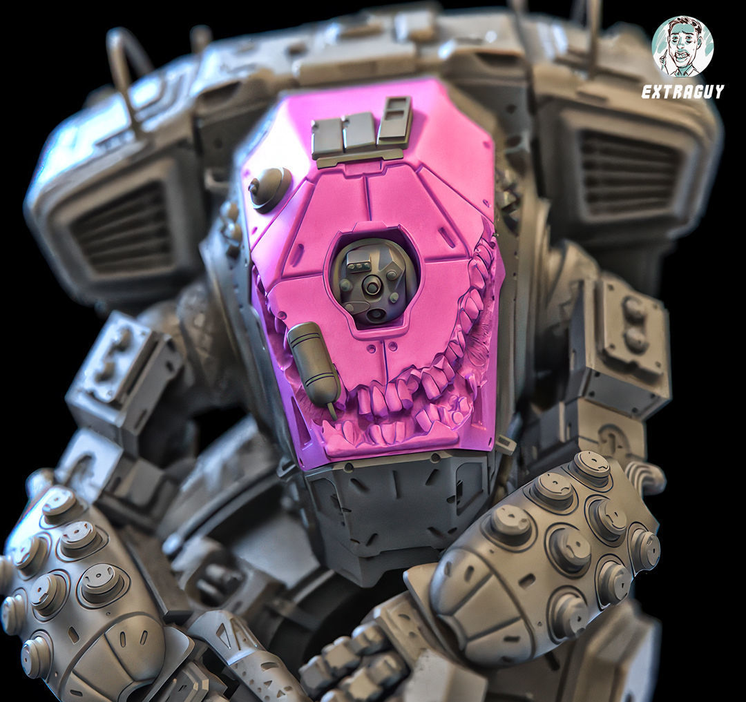 A Robot and His Big Robot 100mm 3D print model_7