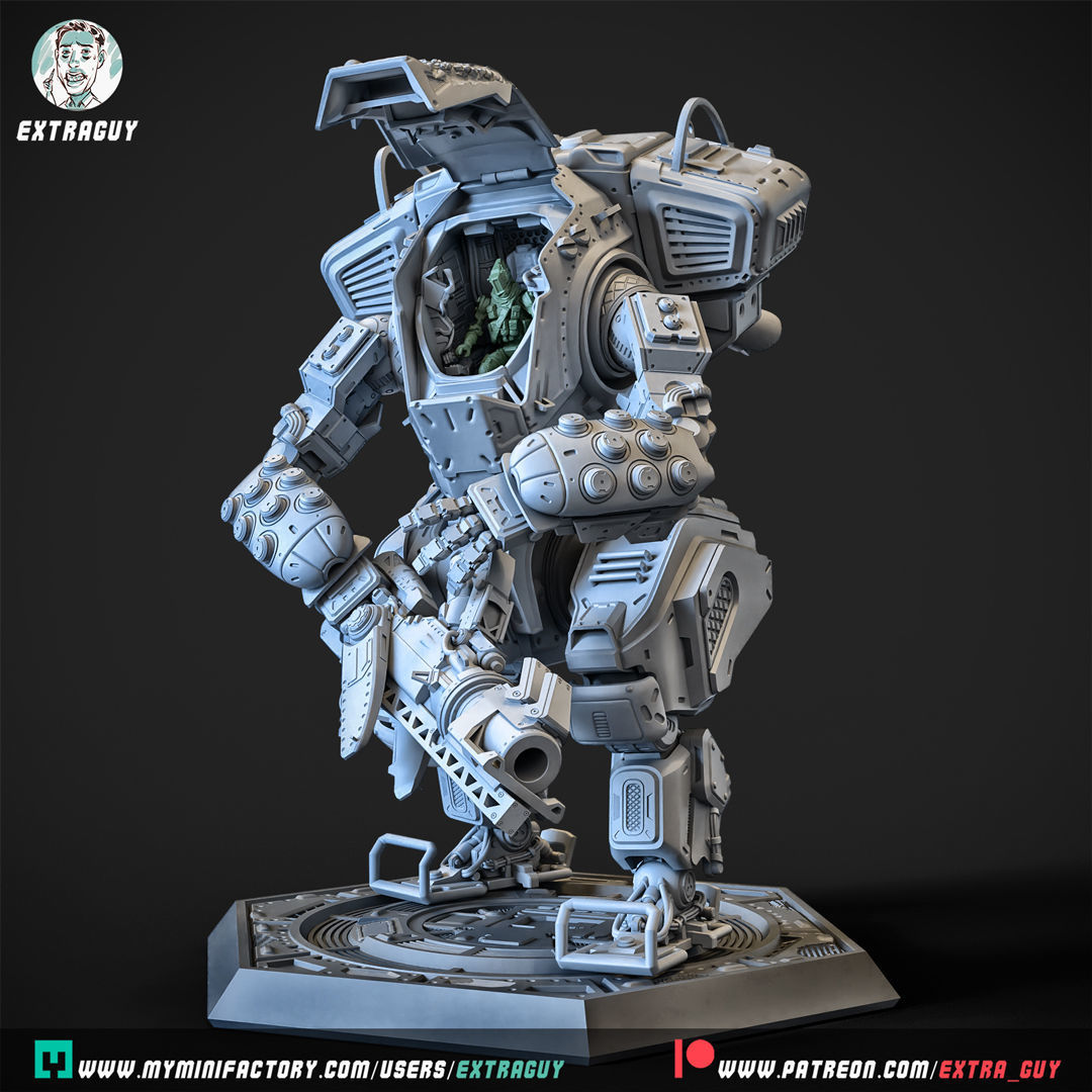 A Robot and His Big Robot 100mm 3D print model_3