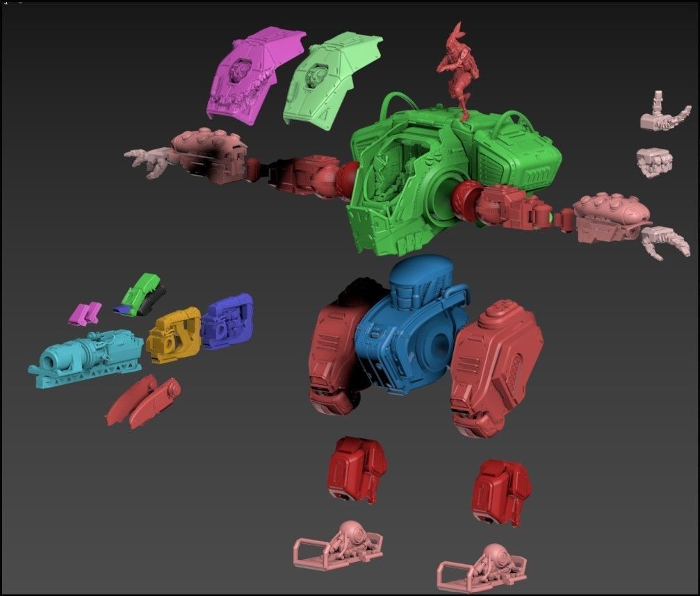 A Robot and His Big Robot 100mm 3D print model_12