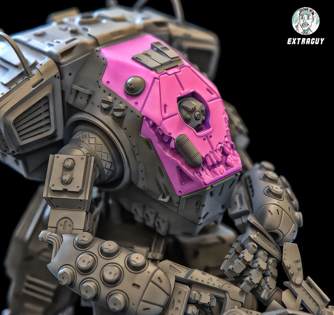 A Robot and His Big Robot 100mm 3D print model_6