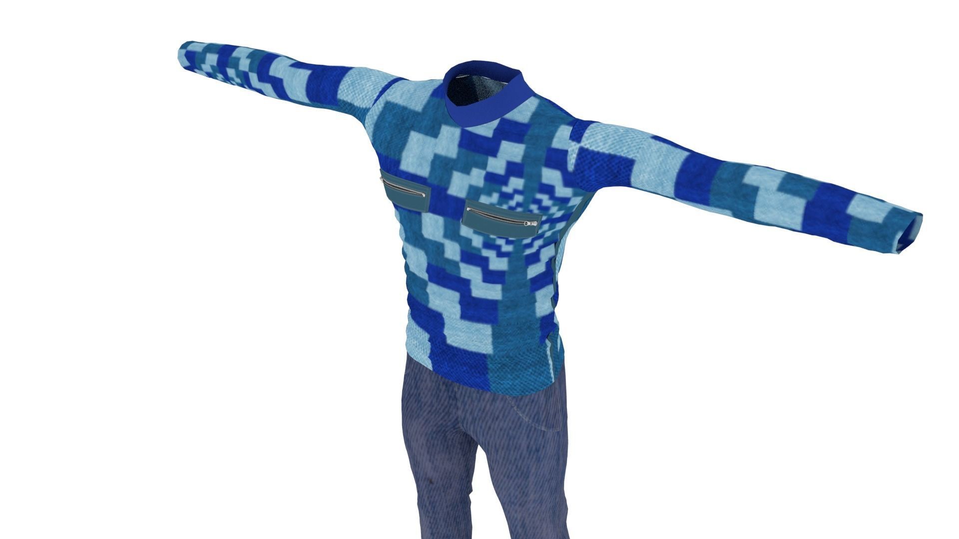 Outfit Low-poly 3D model_3