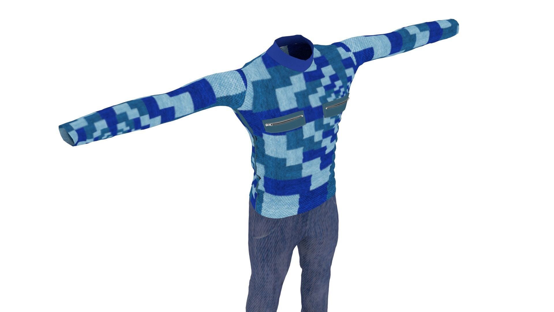 Outfit Low-poly 3D model_4