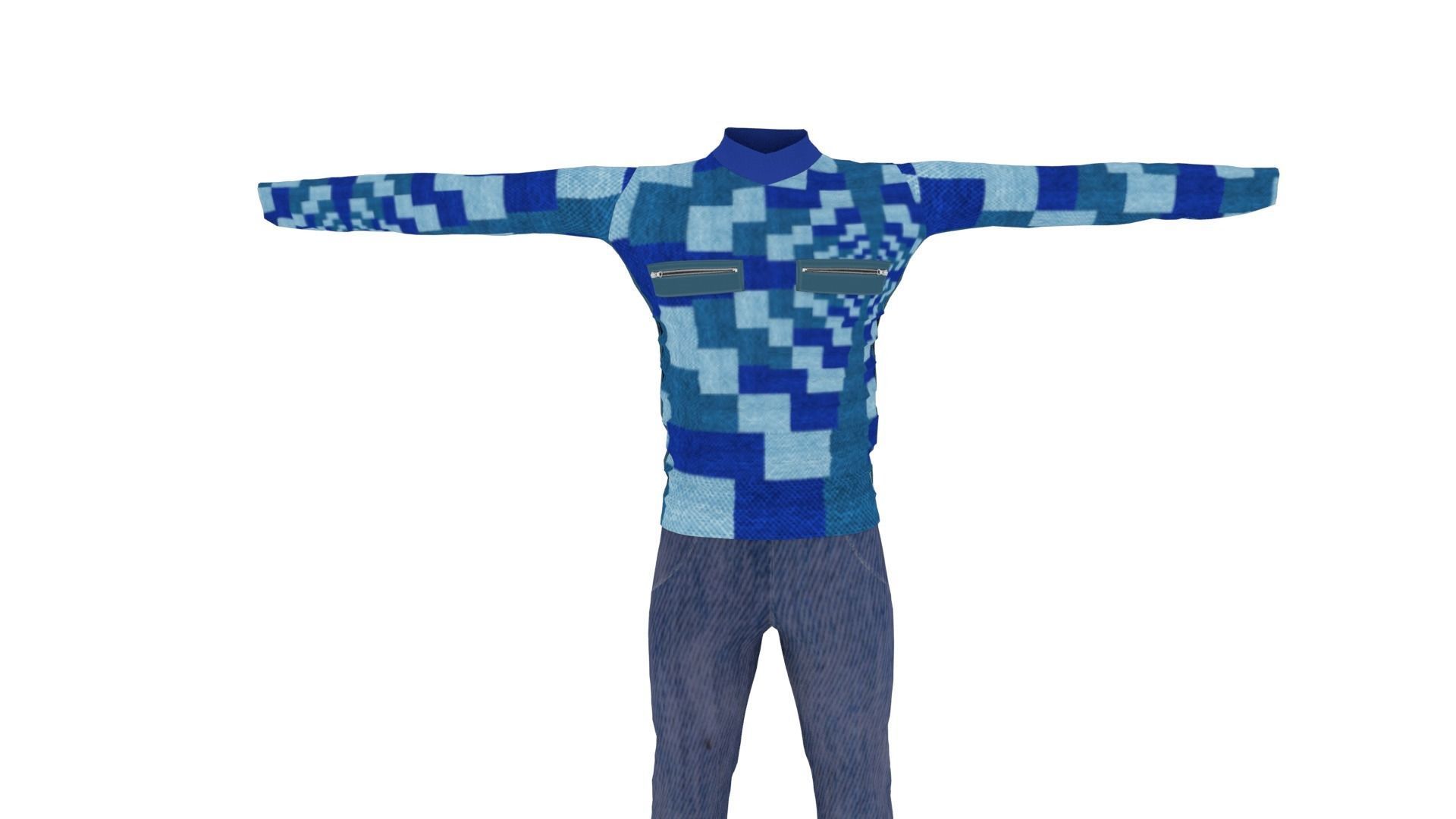 Outfit Low-poly 3D model_2