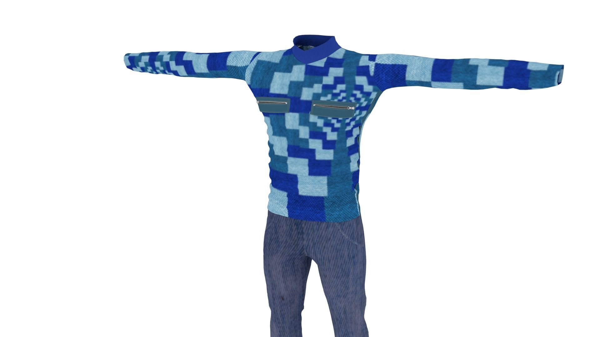 Outfit Low-poly 3D model_1