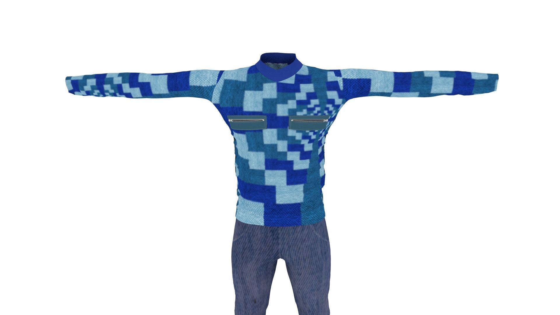 Outfit Low-poly 3D model_5