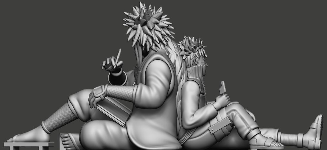 Naruto and jiraiya  3D print model_6