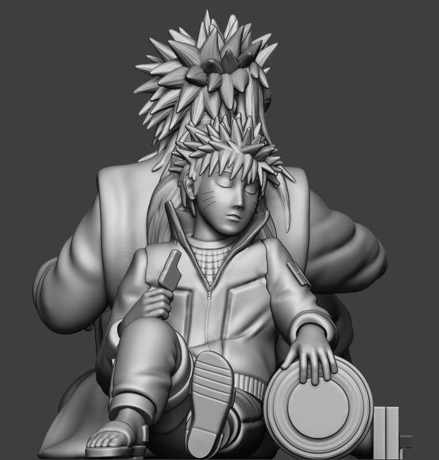 Naruto and jiraiya  3D print model_5