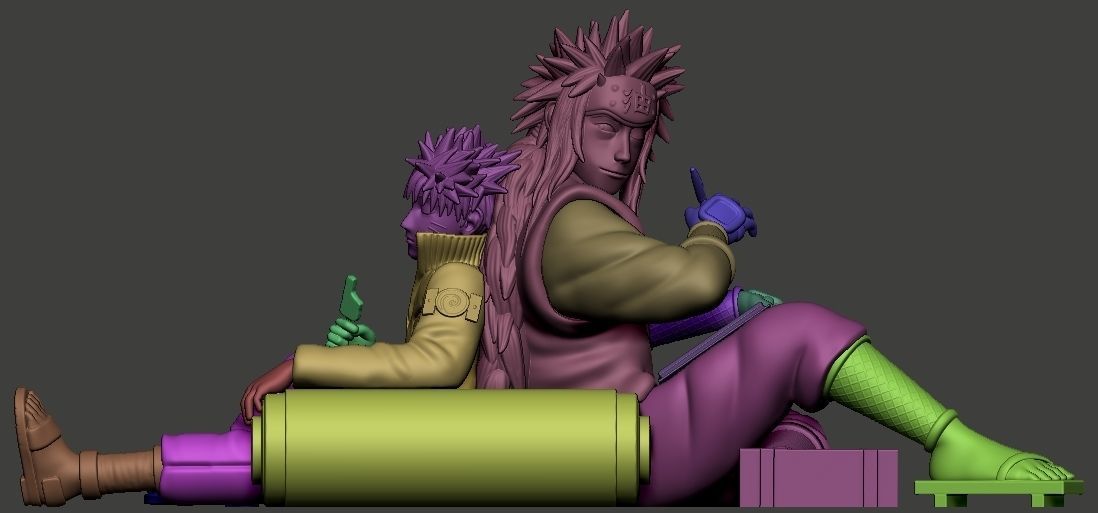 Naruto and jiraiya  3D print model_2