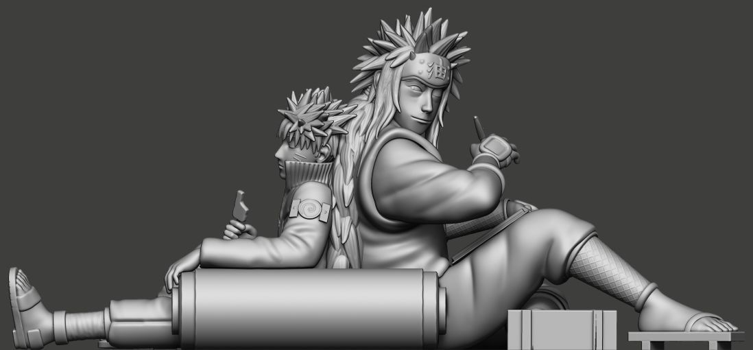 Naruto and jiraiya  3D print model_1