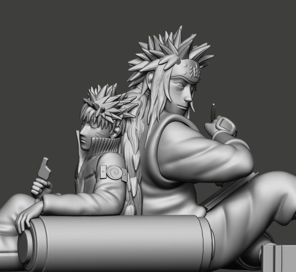 Naruto and jiraiya  3D print model_4
