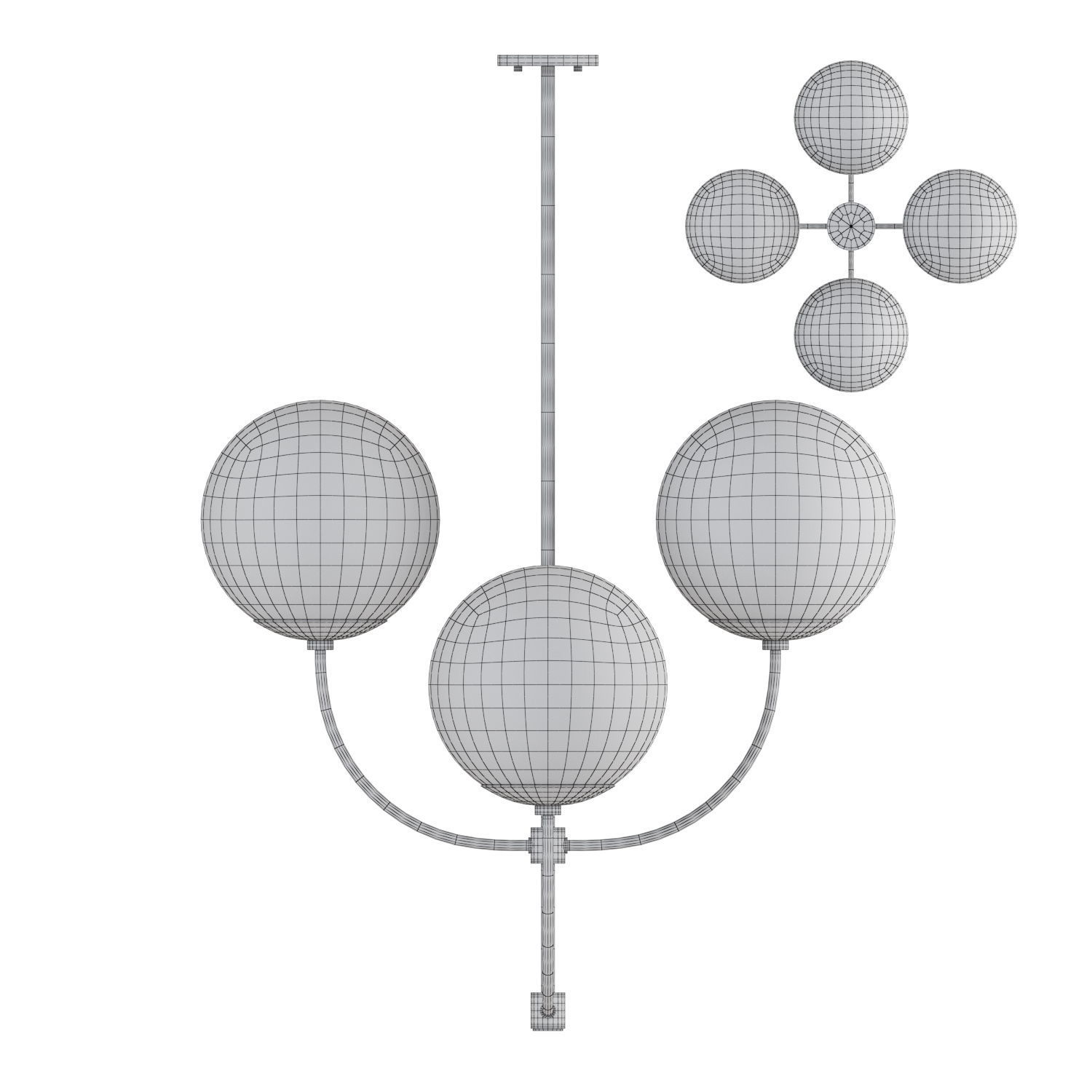 Chandelier Harvey gold 3D model_3