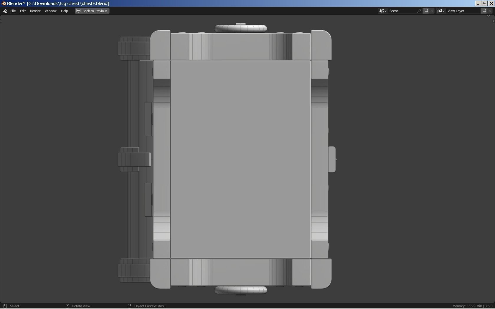 Old Treasure Chest 3D model_6
